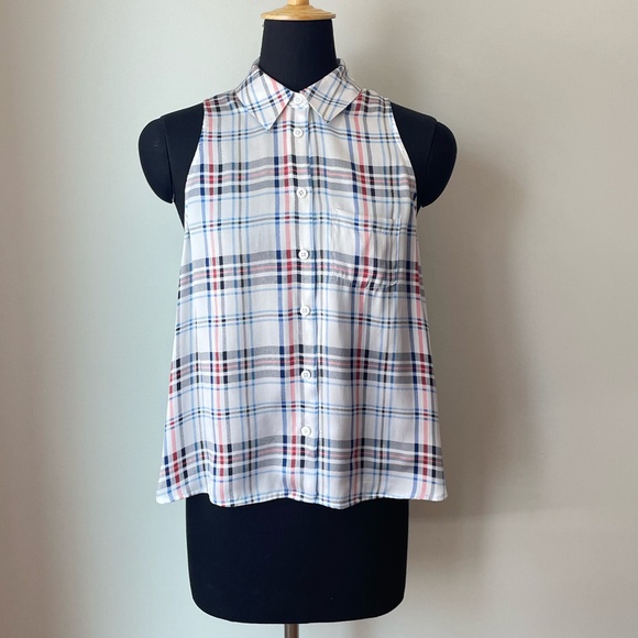 Equipment Plaid Button Down Tank - Picture 1 of 13